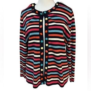 Ruby Rd Stripped Cardigan Sweater